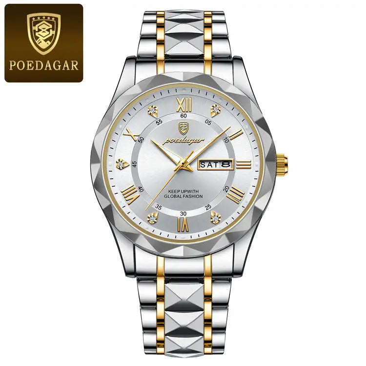 Poedagar 615 Men's Luxury Watch Waterproof, Stainless Steel, Date & Week Display iTrade.si