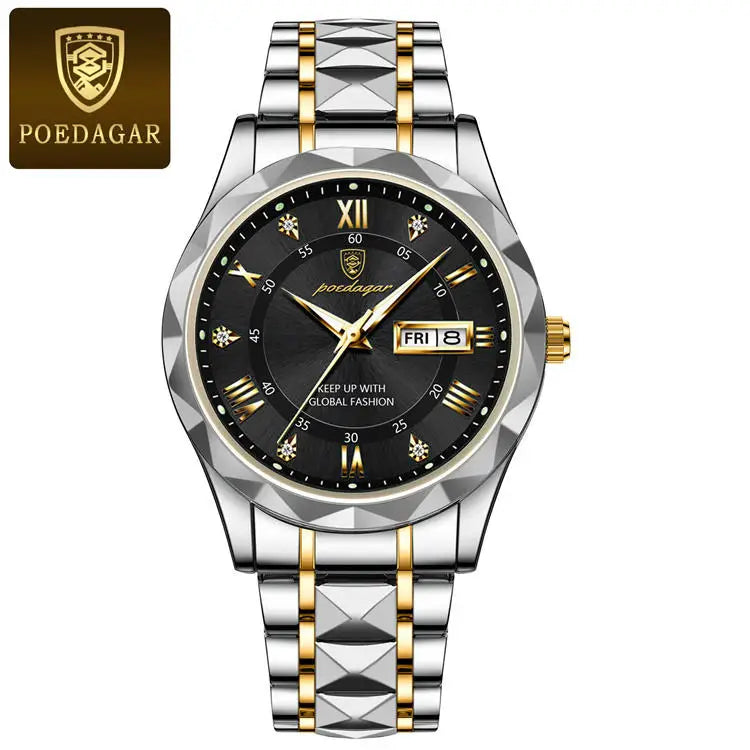 Poedagar 615 Men's Luxury Watch Waterproof, Stainless Steel, Date & Week Display iTrade.si