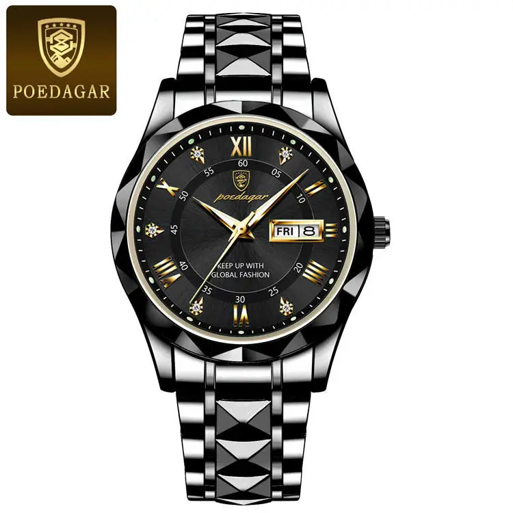 Poedagar 615 Men's Luxury Watch Waterproof, Stainless Steel, Date & Week Display iTrade.si