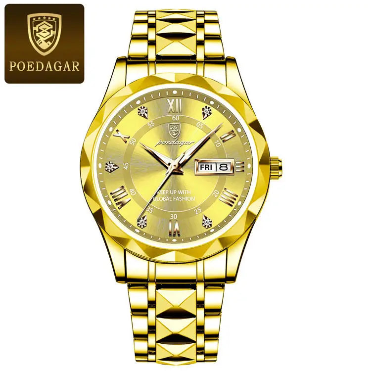 Poedagar 615 Men's Luxury Watch Waterproof, Stainless Steel, Date & Week Display iTrade.si