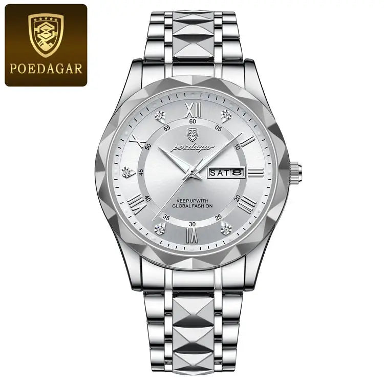 Poedagar 615 Men's Luxury Watch Waterproof, Stainless Steel, Date & Week Display iTrade.si