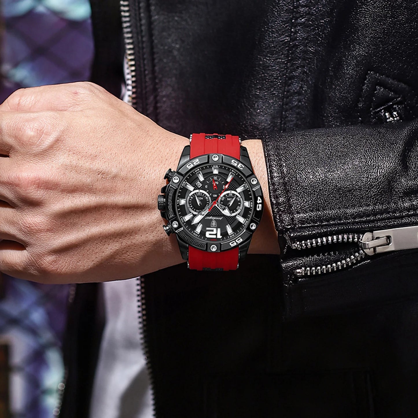 Poedagar 912 Men's Chronograph Watch | Waterproof, Luminous, Silicone Strap iTrade.si