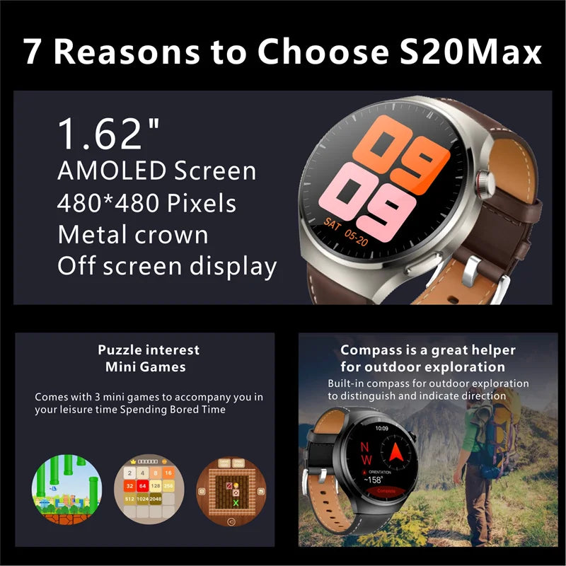S20 Max Smartwatch 1.62'' Bluetooth Calls iTrade.si