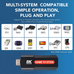 G5 igralna konzola TV BOX X2 PLUS 8K: Retro video igralna konzola z brezžičnim krmilnikom, 64 GB pomnilnika 