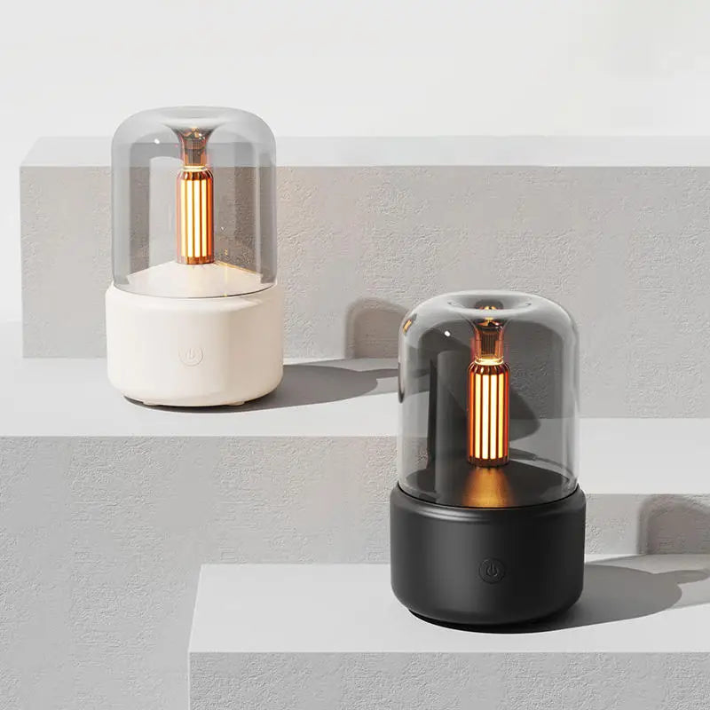 Unique Design Aroma Diffuser Humidifier 120ml - Portable USB Humidifier with Candlelight for Aromatherapy - Ideal for Car, Home, Desk iTrade.si