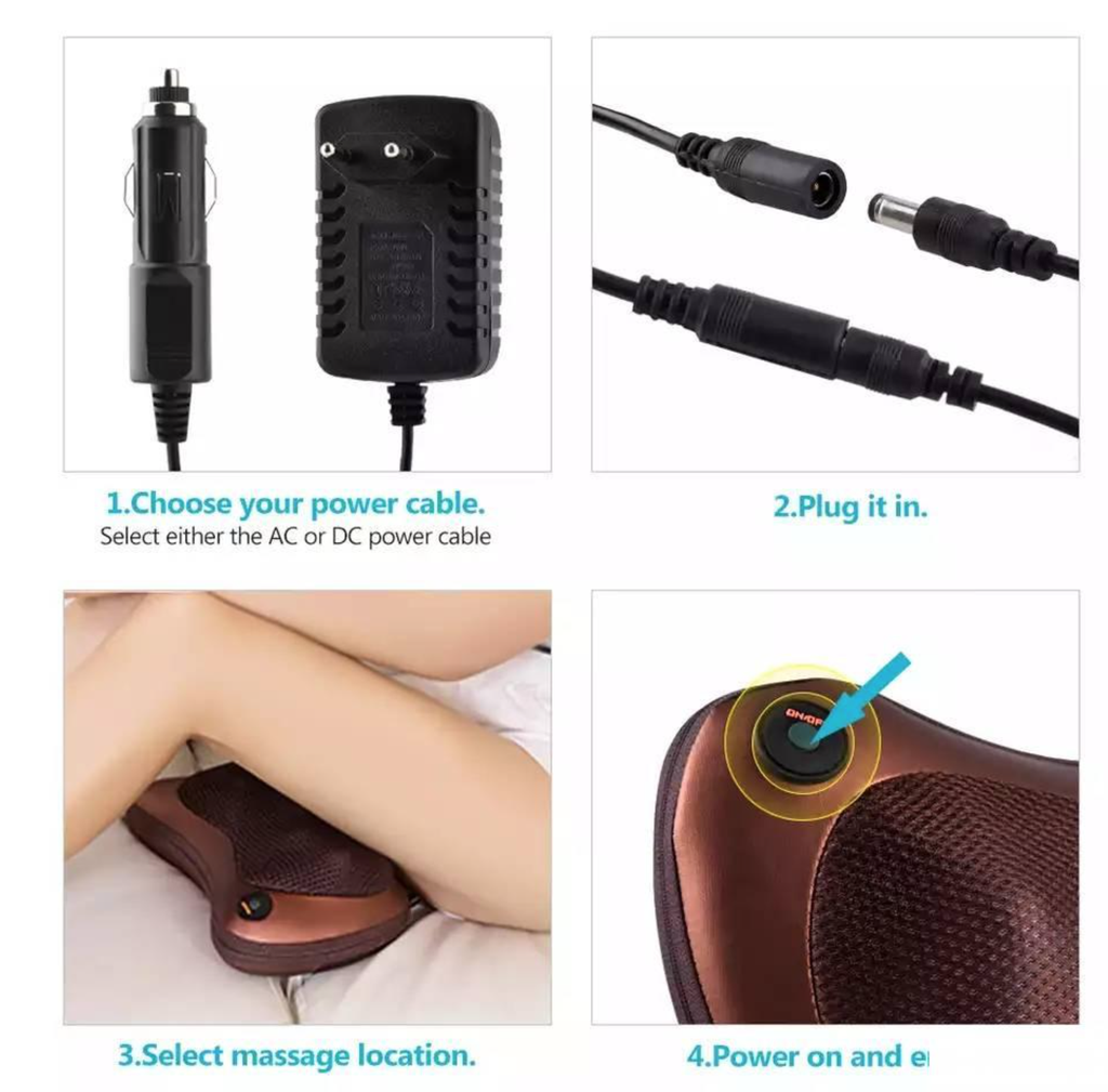 Universal Massager Pillow: Versatile At-Home Relaxation with 12V and 220V Compatibility iTrade.si