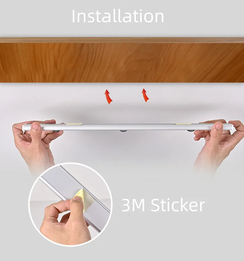 White 80 LED Rechargeable Sensor Light with Ultra-thin Self-adhesive Cabinet Light Emits Ripple Light Kitchen PC USB iTrade.si