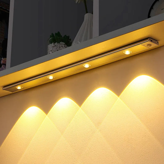 White 80 LED Rechargeable Sensor Light with Ultra-thin Self-adhesive Cabinet Light Emits Ripple Light Kitchen PC USB iTrade.si