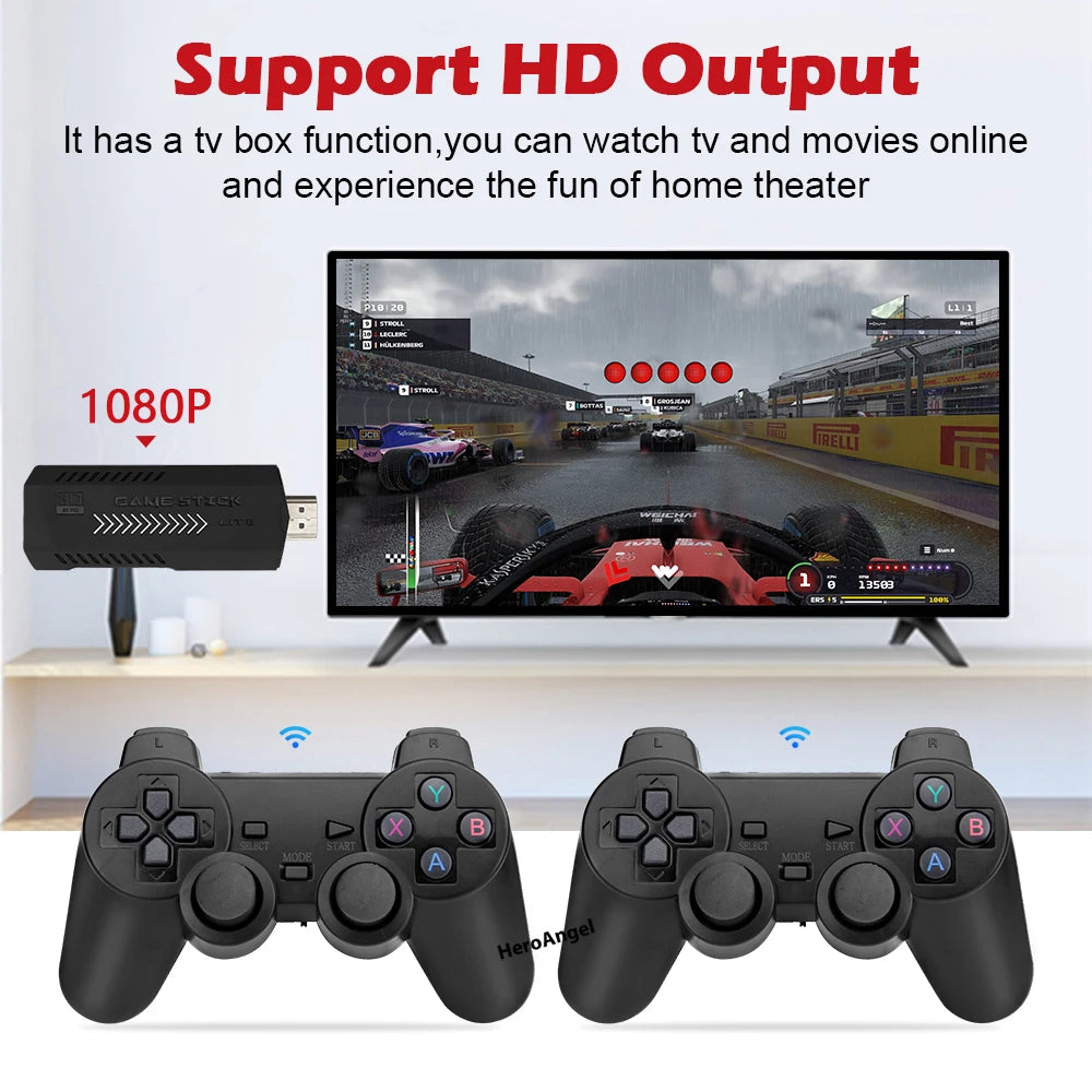 X2 Plus Retro Video Game Console 3D TV Game Stick 2.4G Wireless Controller HD-Out 40000Games For PSP/N64/PS1 iTrade.si