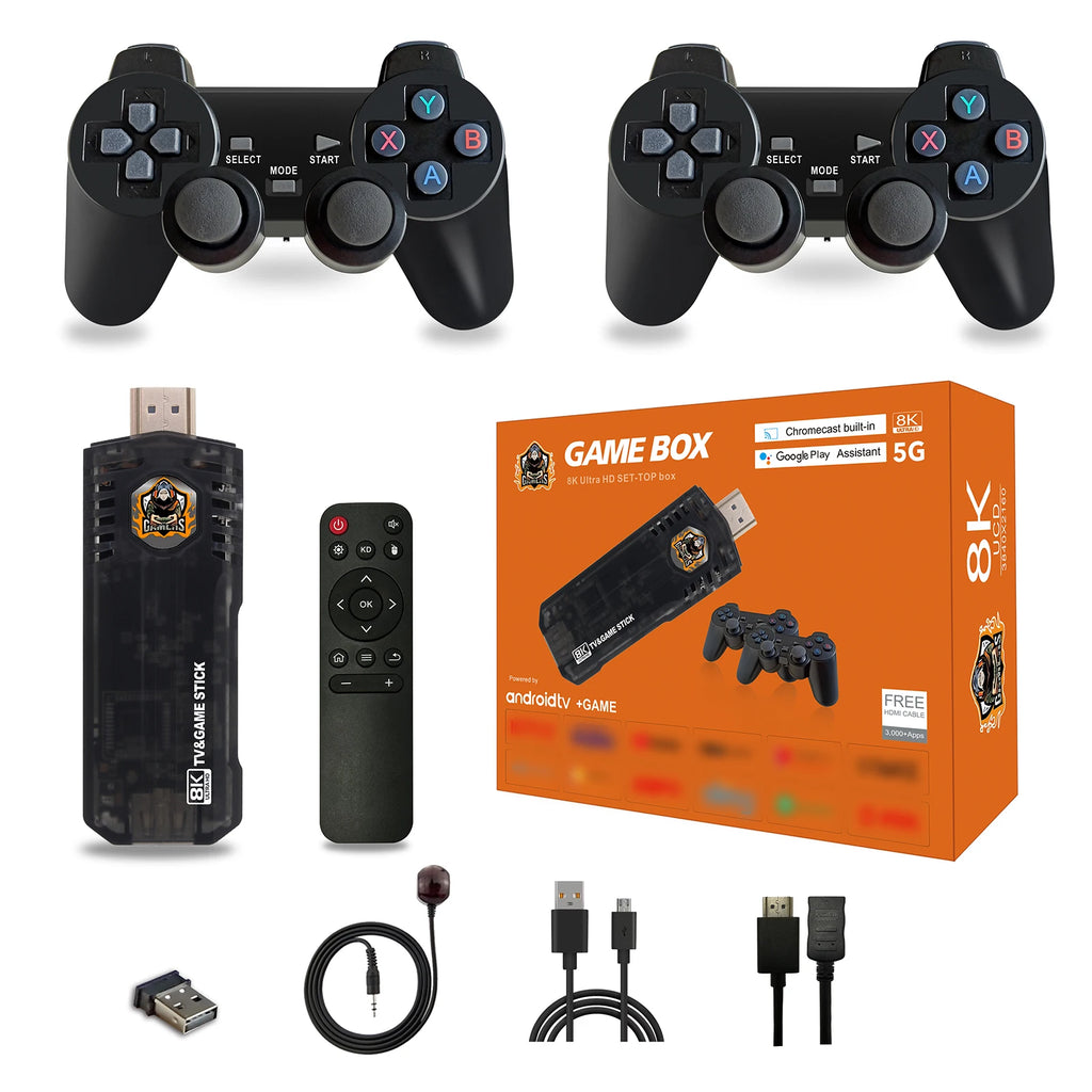 X8 Game TV Stick | 4K HD, Wireless Controller, Dual OS, 64GB, Retro & PS1 Games iTrade.si
